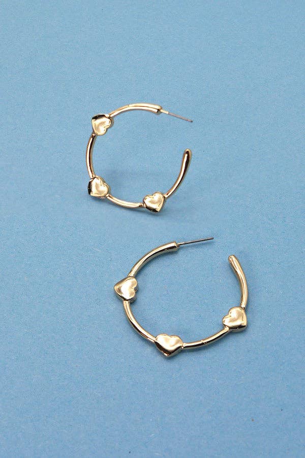 HEART STATION HOOP EARRINGS