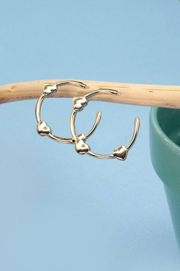 HEART STATION HOOP EARRINGS