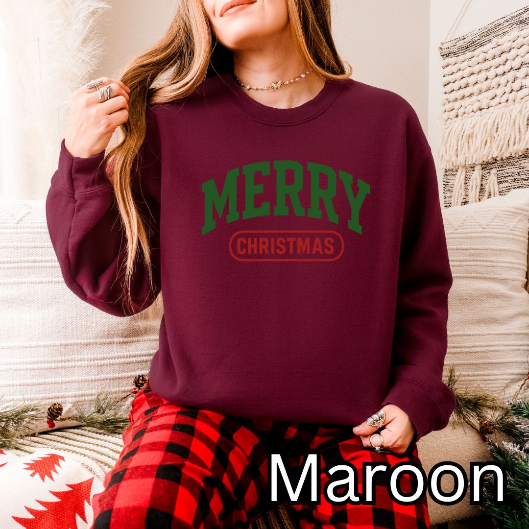 Varsity Christmas printed Crew neck