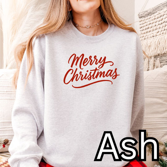 Merry Christmas printed Crew neck