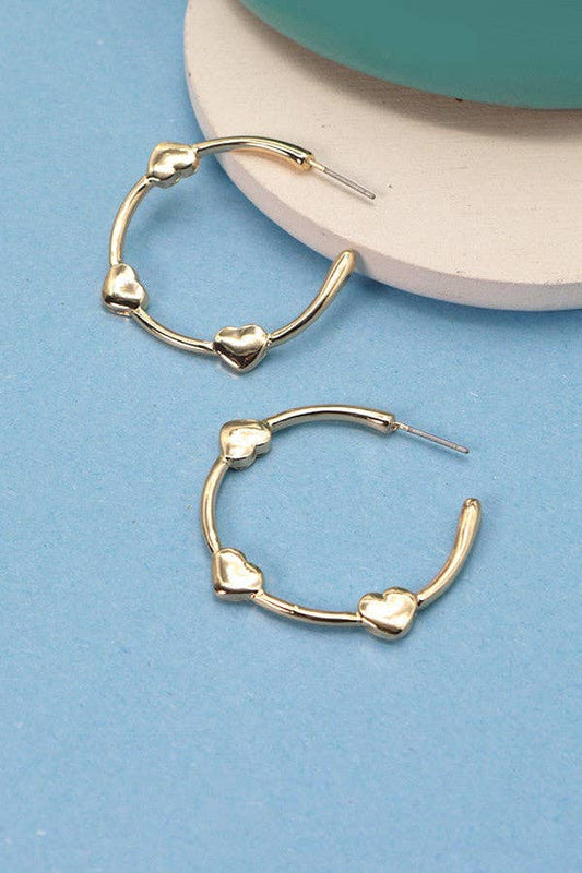 HEART STATION HOOP EARRINGS