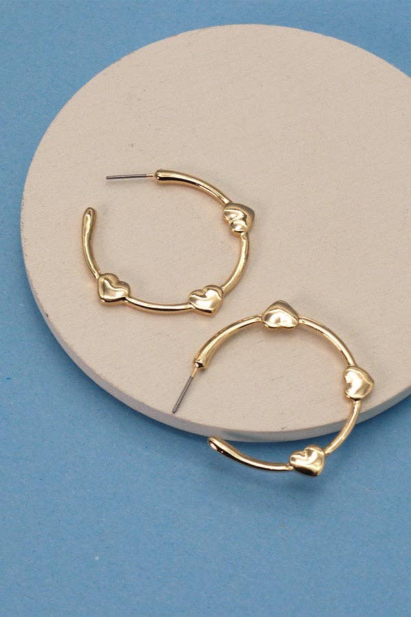 HEART STATION HOOP EARRINGS